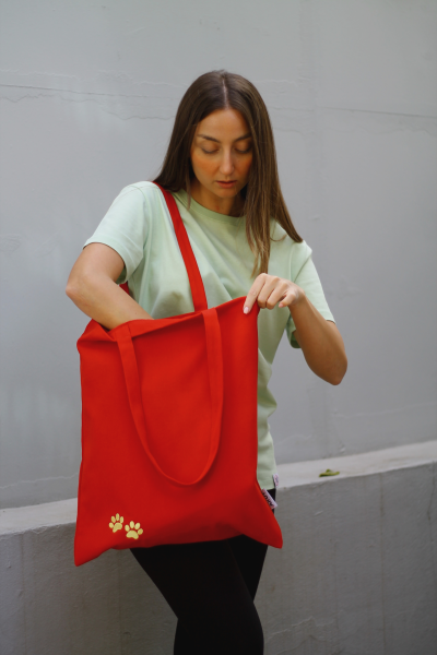 Pati Gabardin Çanta - Kırmızı